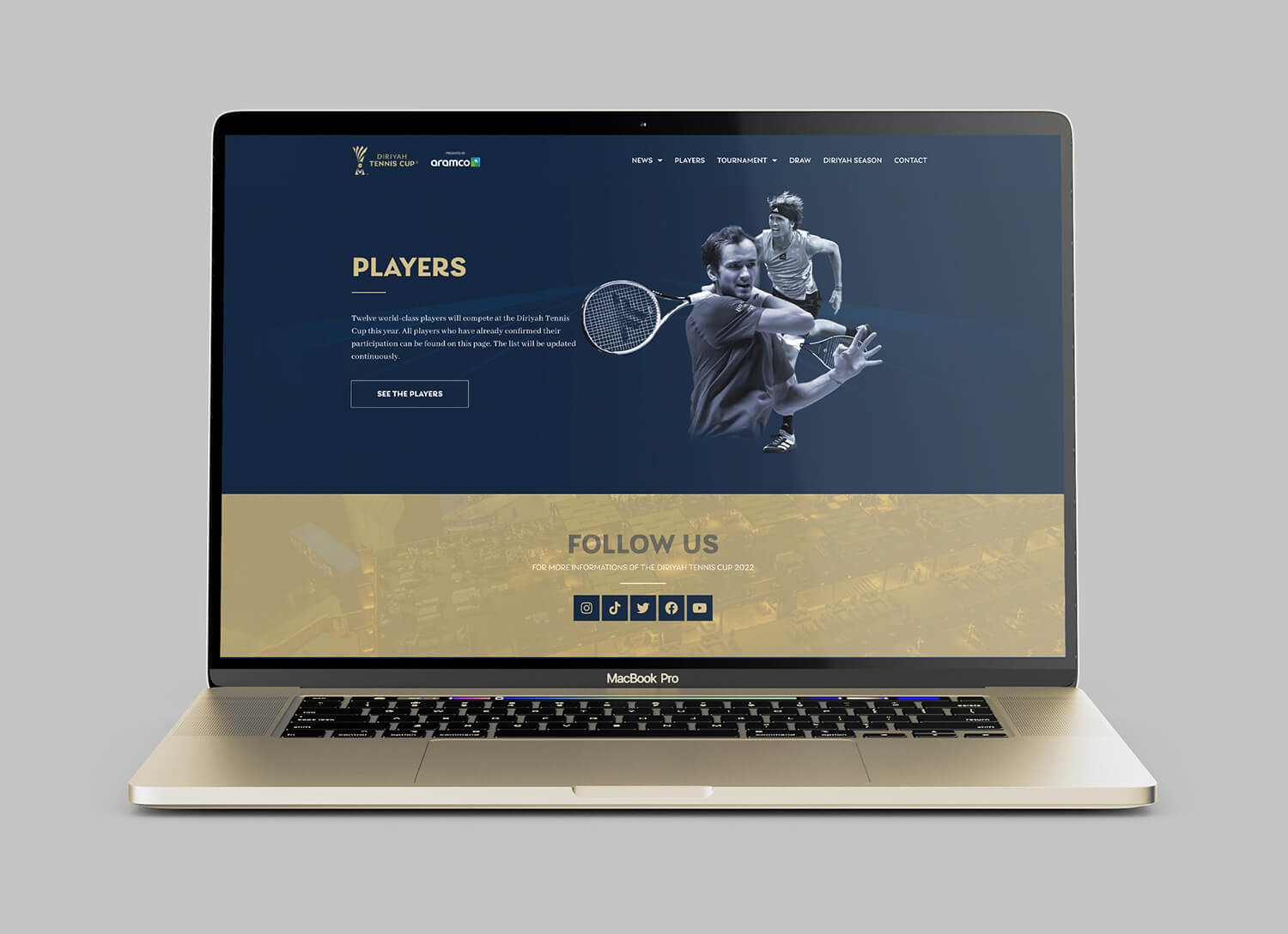 Webseiten-Schreenshot für den Diriyah Tennis Cup