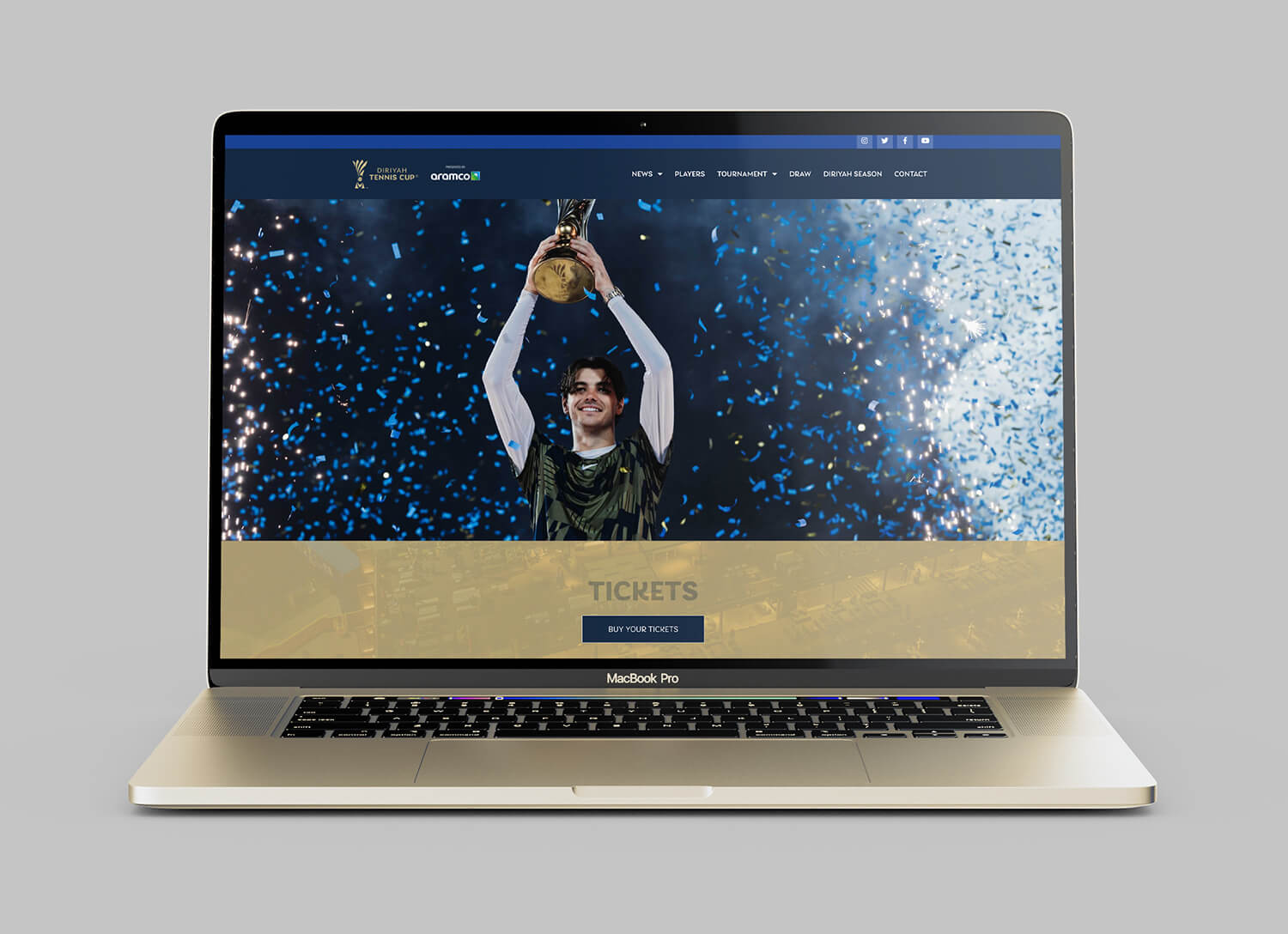 Webseiten-Schreenshot für den Diriyah Tennis Cup