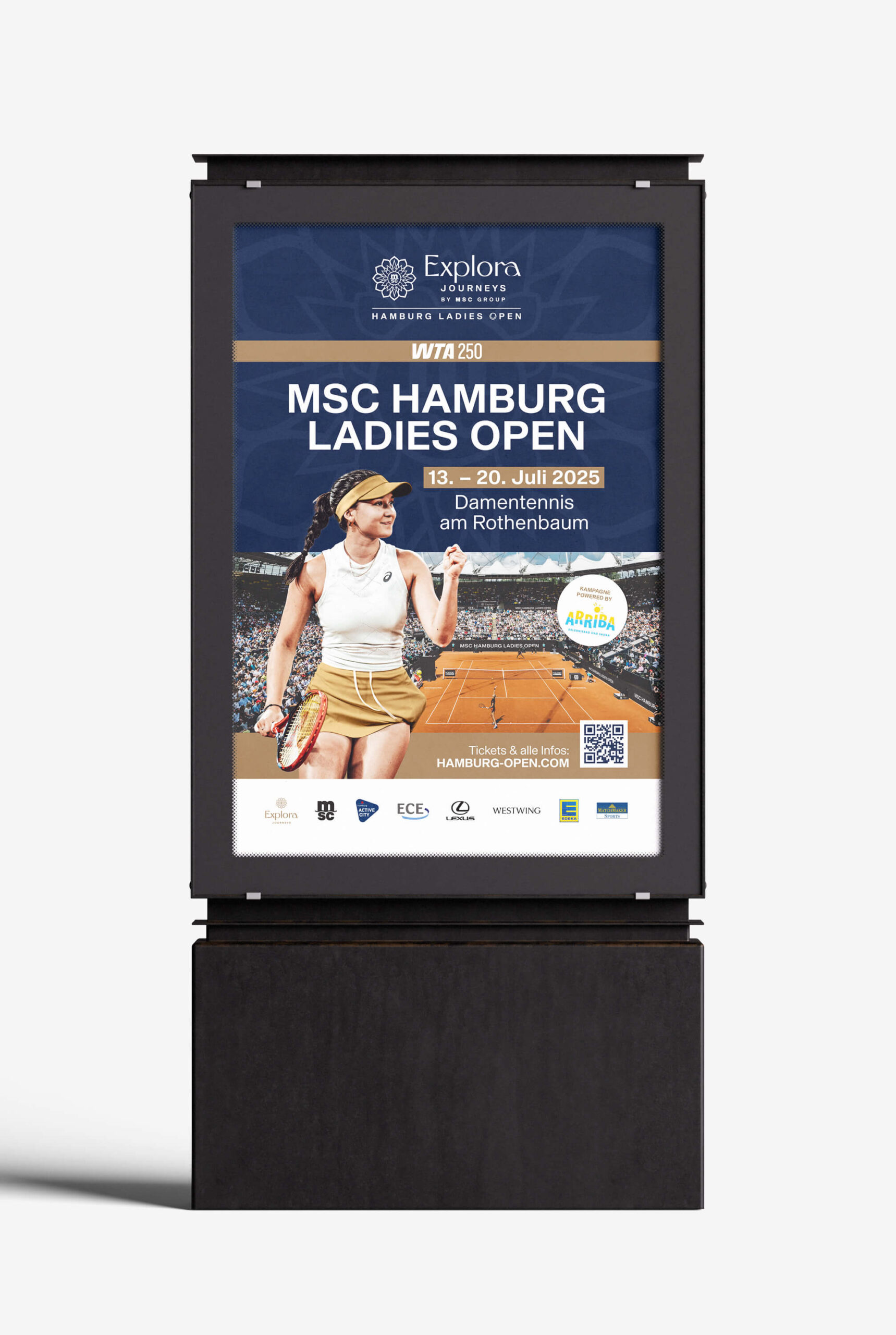 Citylight-Poster zur Ankündigung der MSC Hamburg Ladies Open