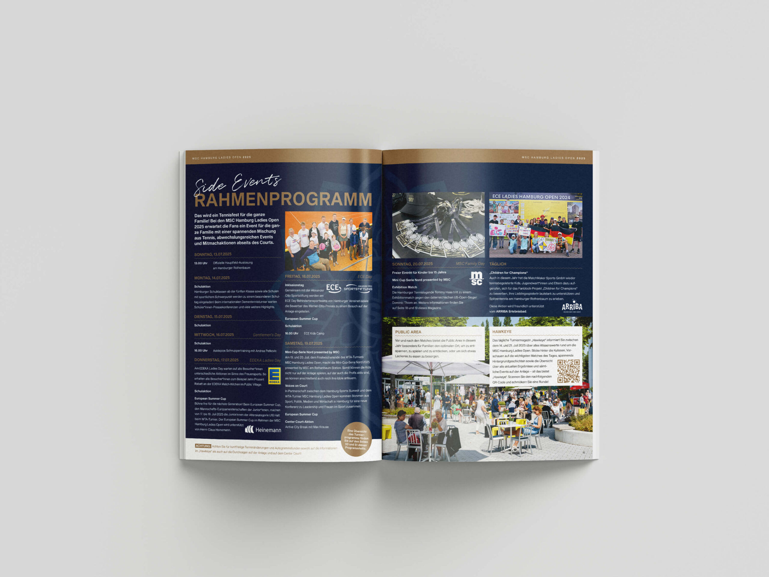 Programmheft-Innenseiten mit Rahmenprogramm der MSC Hamburg Ladies Open