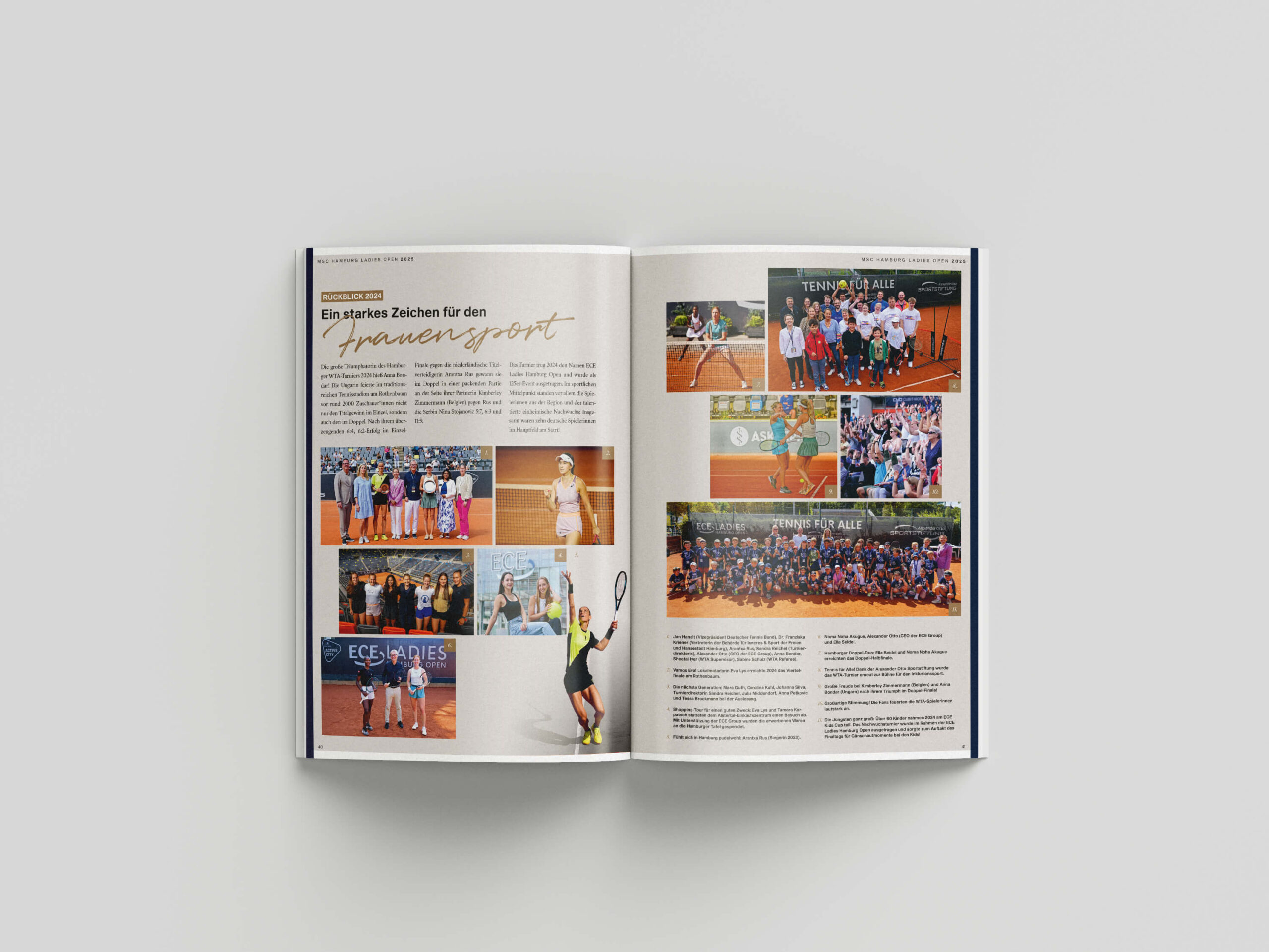 Programmheft-Innenseiten mit Rückblick der MSC Hamburg Ladies Open