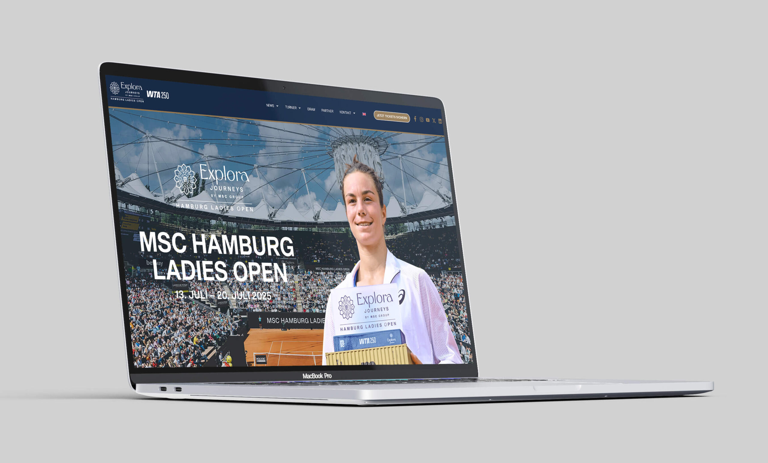 Startseitenscreenshot der Webseite der MSC Hamburg Ladies Open