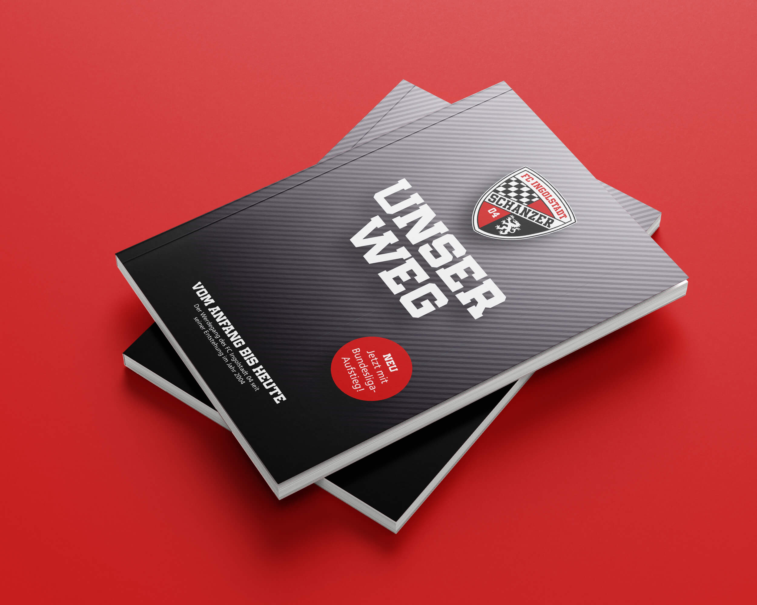 Buch-Titelseite "Unser Weg" zum Aufstieg in die 1. Fußball-Bundesliga des FC Ingolstadt 04