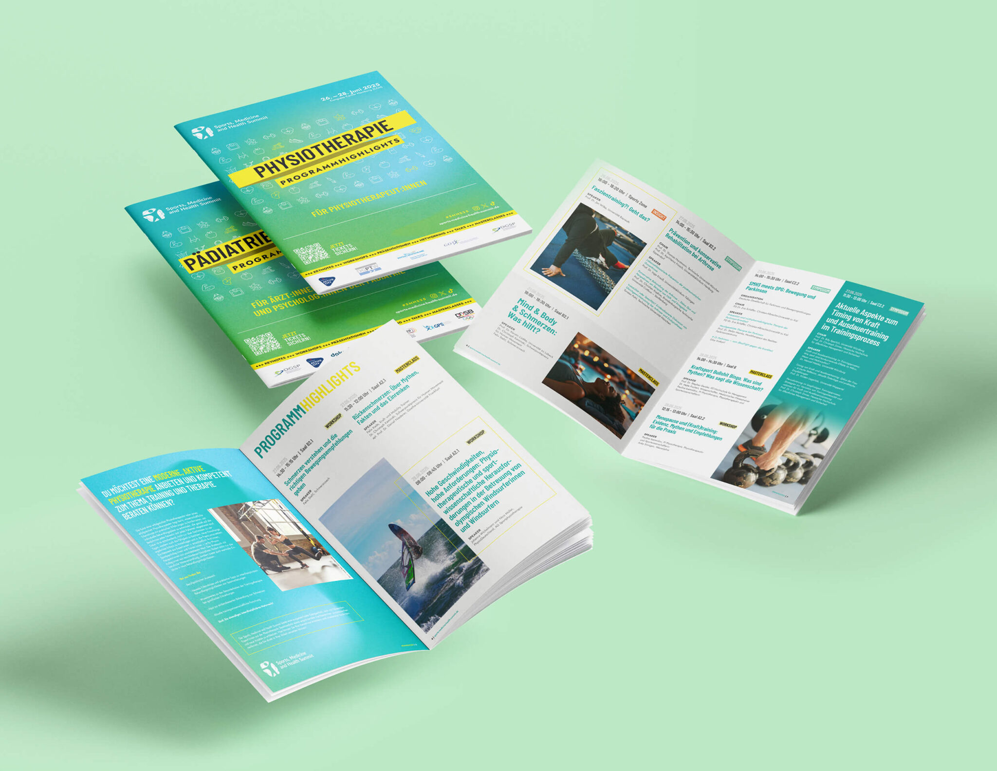 Mock-up des Programmhefts für den Sport, Medicine and Health Summit in Hamburg