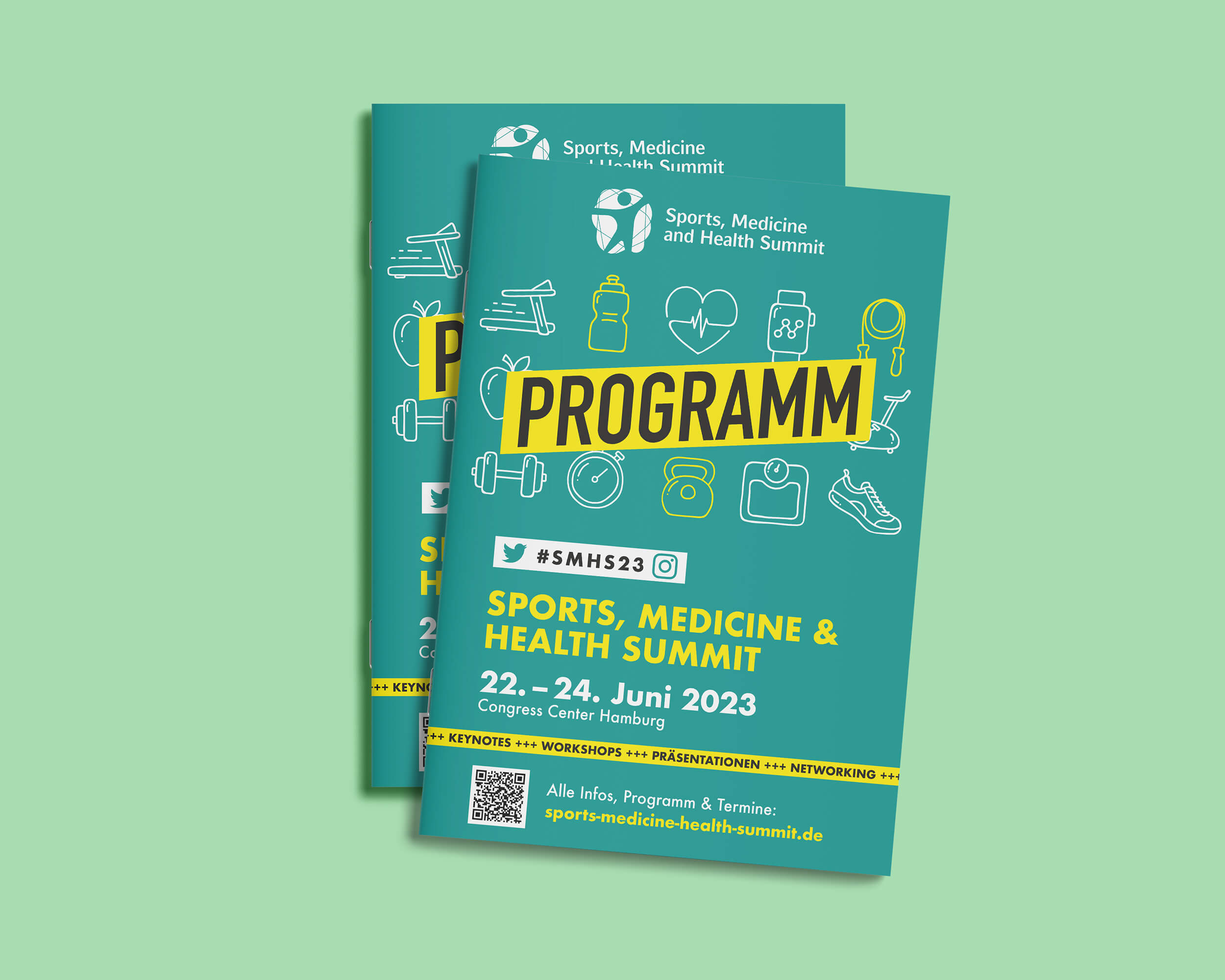 Programmheft-Titel für den Sport, Medicine and Health Summit 2023 in Hamburg