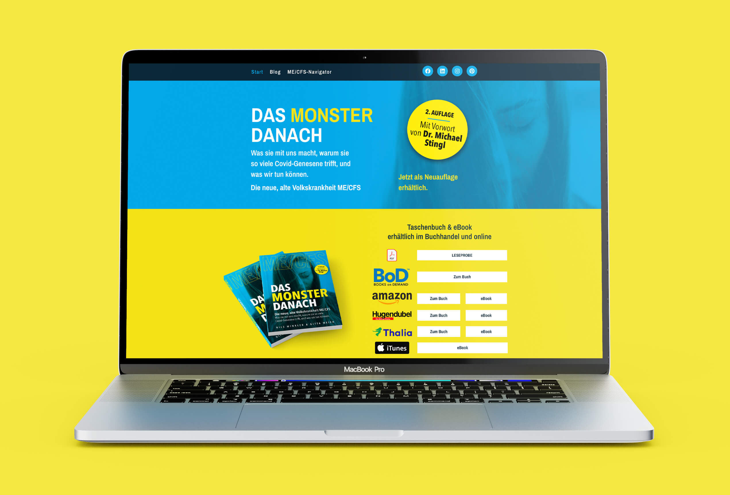 Website Screenshot der Webseite www.mecfsbuch.de