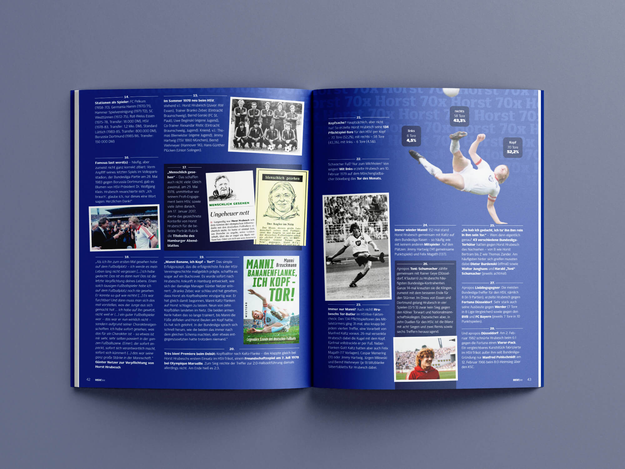 Innenseiten-Mockup einer Bildstrecke in der HSVlive