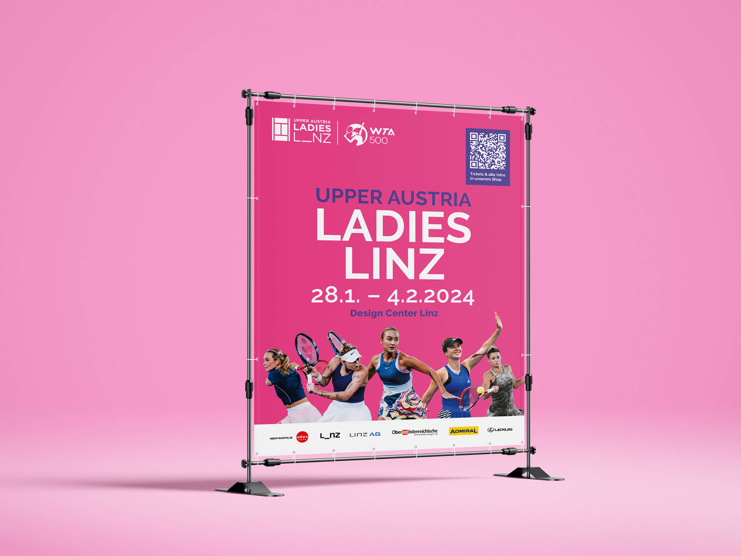Werbe-Banner der Upper Austria Ladies Linz