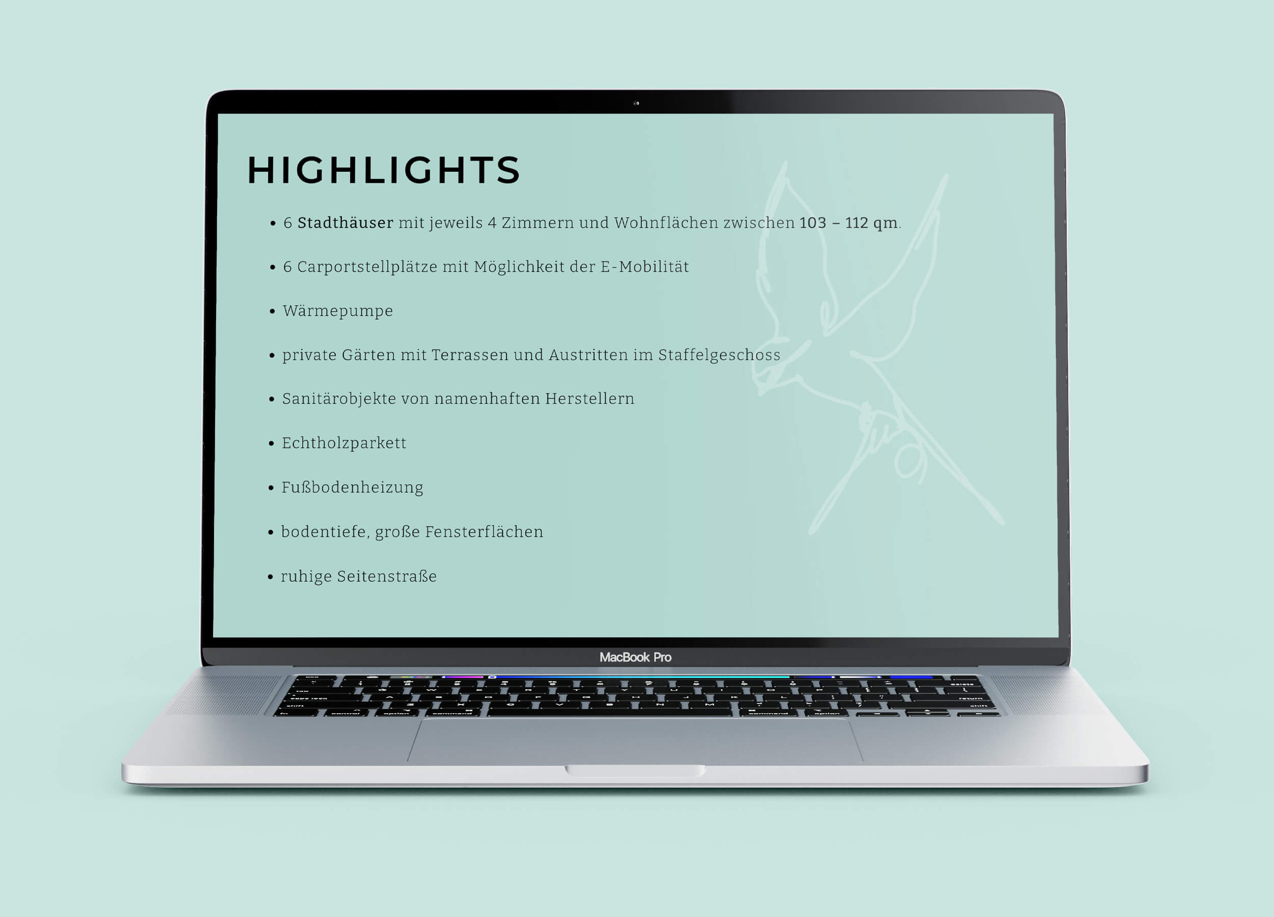 Mock-Up eines Screenshot der Webseite Dompfaffenweg