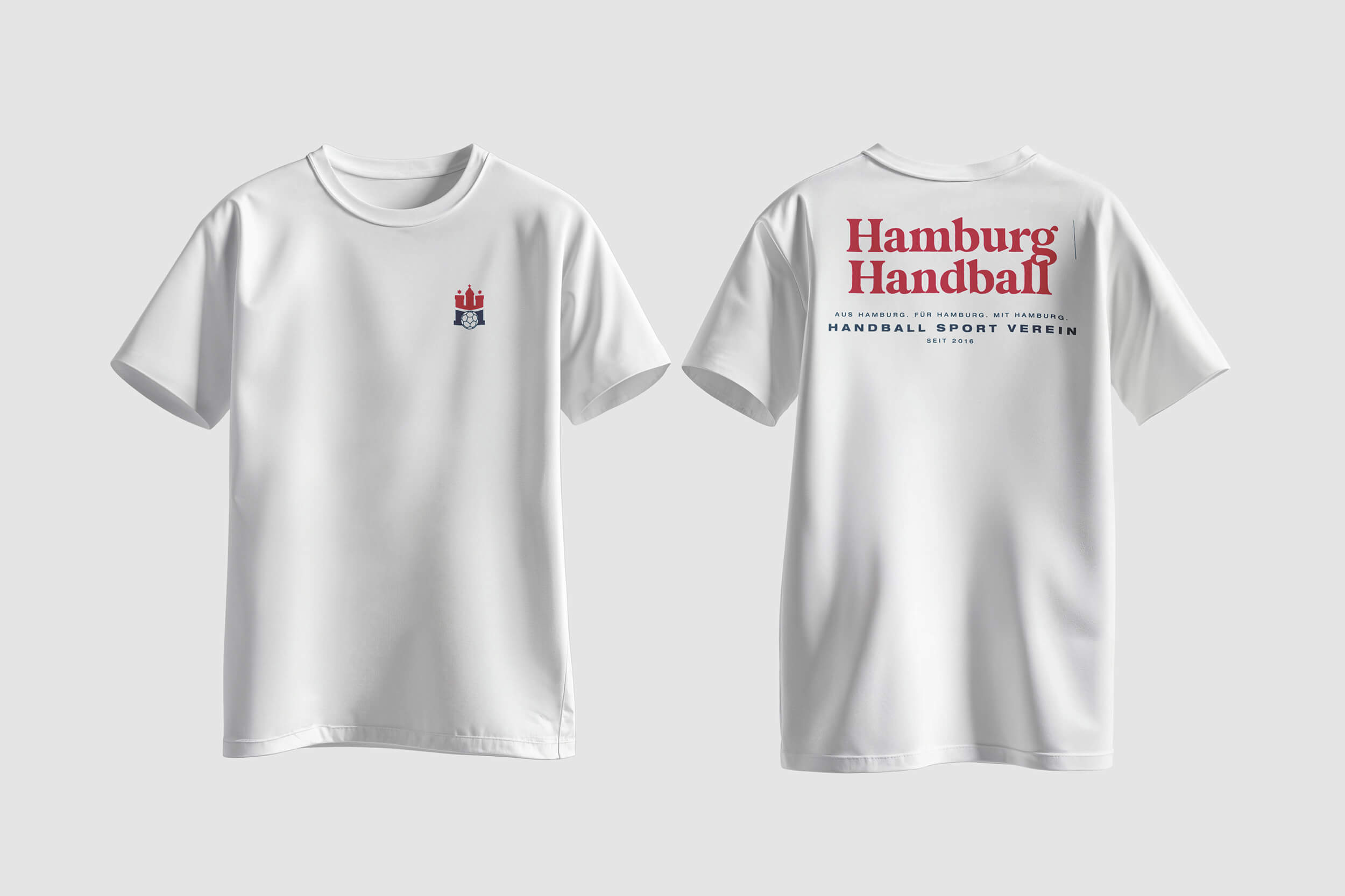 Vorder- und Rückseite eines T-Shirt vom Handball Sport Verein Hamburg