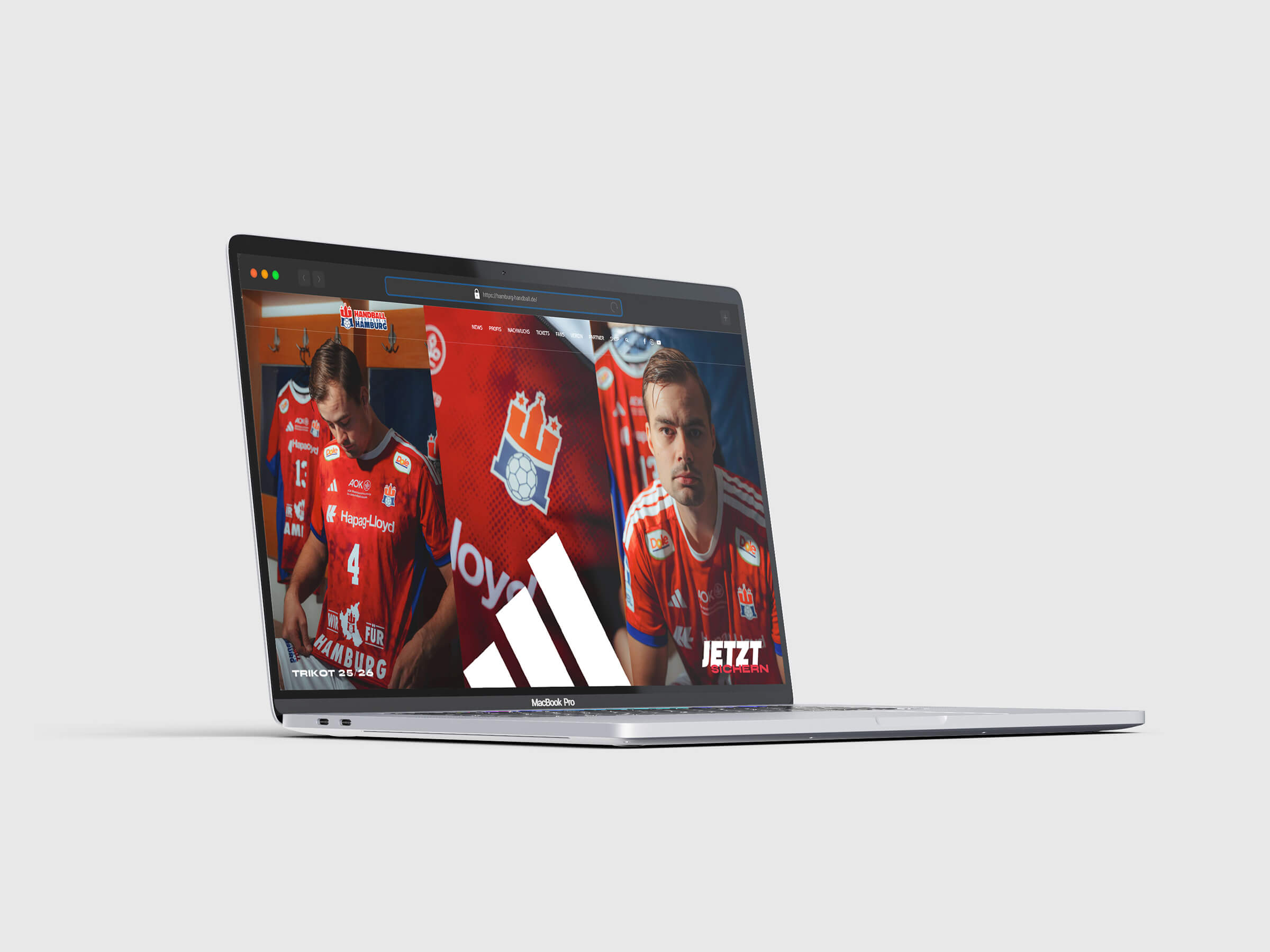 Laptop-Mock-up der Website des Handball Sport Verein Hamburg