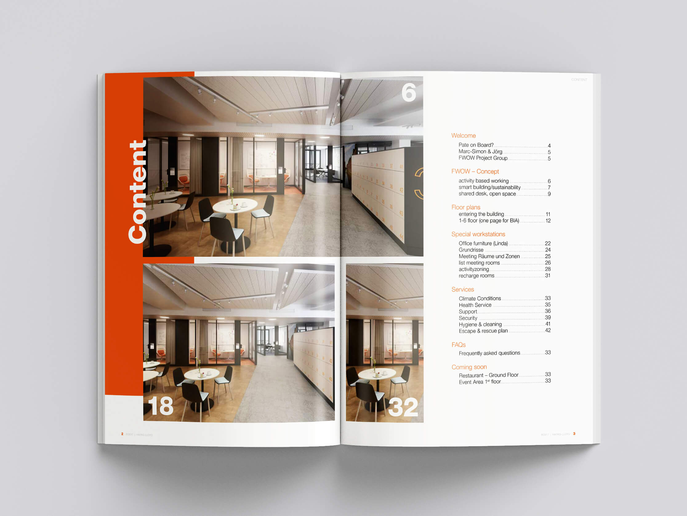 Hapag-Lloyd Magazin "Rosenstraße". Mock-up der Innenseiten