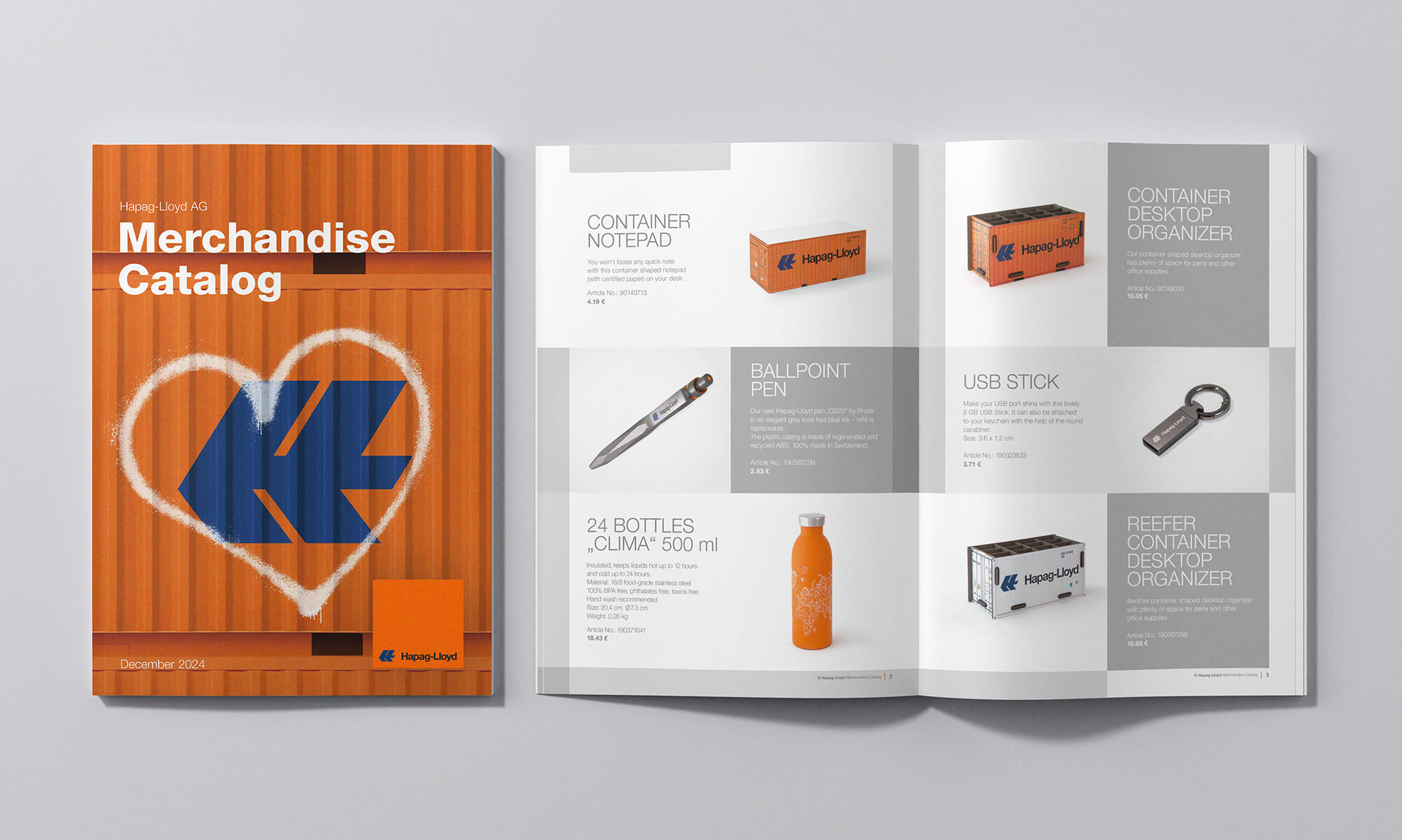 Mock-up "Merchandising Catalog" von Hapag-Lloyd